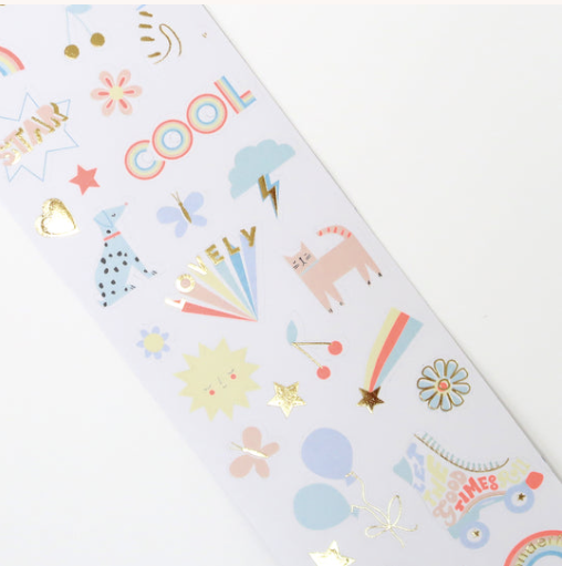 Rollo de mini stickers - íconos de verano