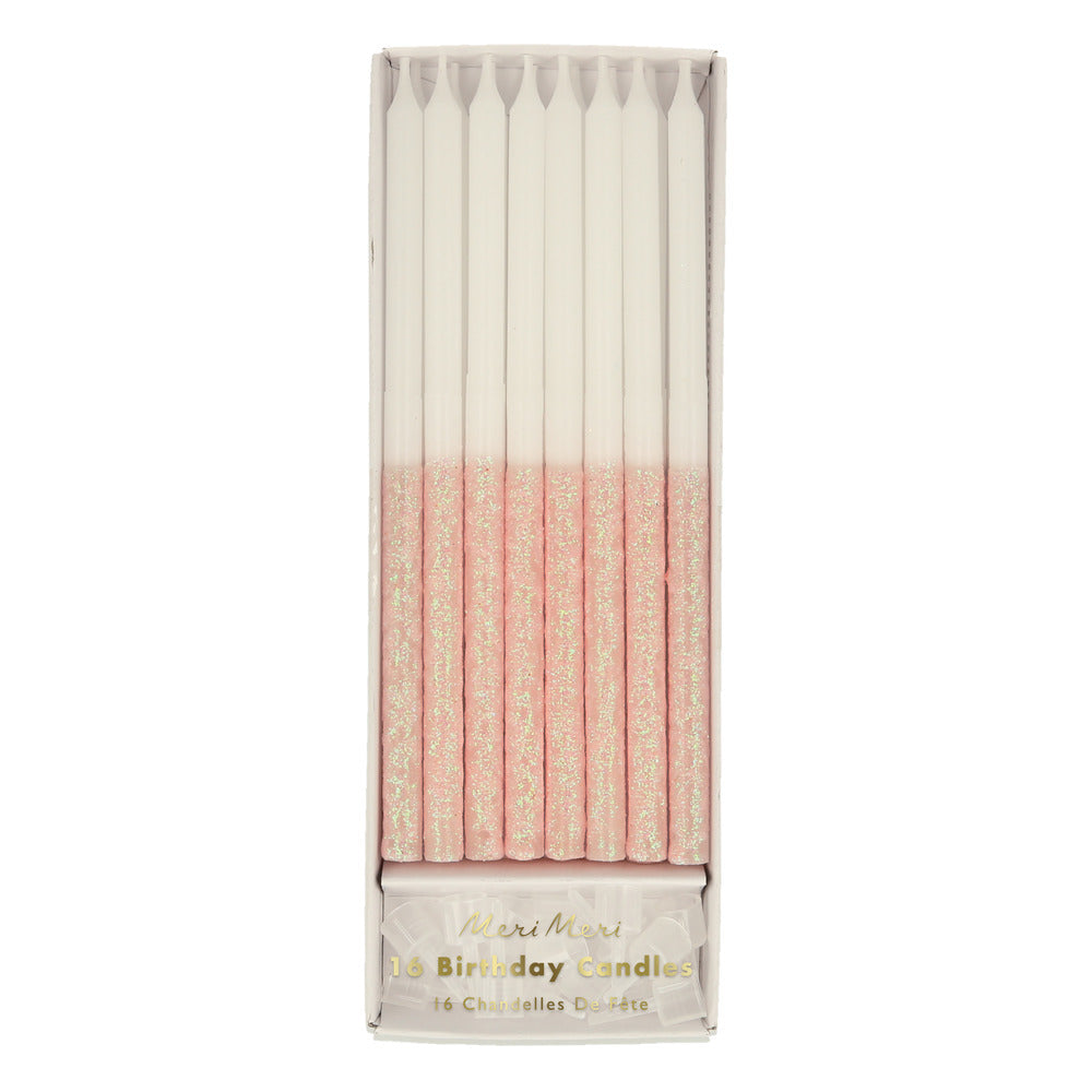 Velas base glitter - rosado