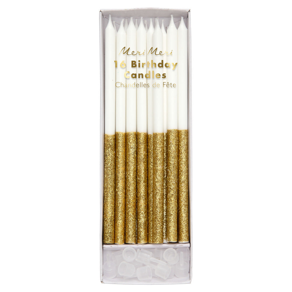 Velas base glitter - dorado