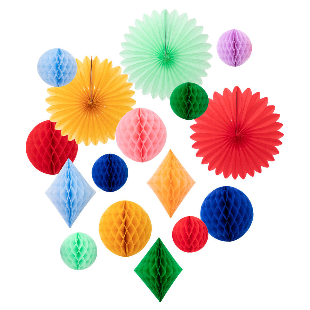 Kit de decoración honeycomb balls - colores fuertes