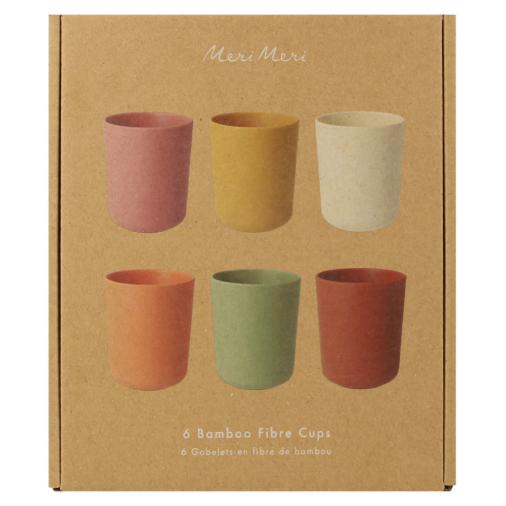 Vasos de fibra de bambú - colores tierra