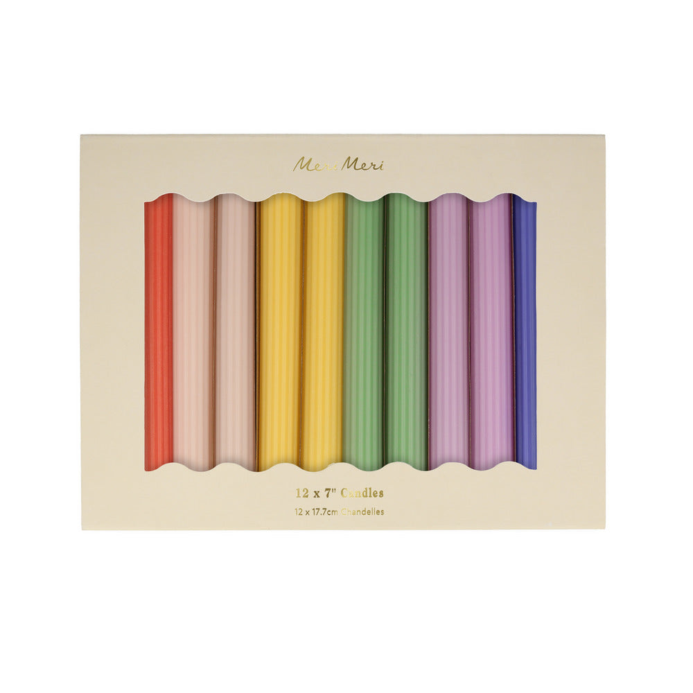 Velas de mesa - multicolor (12 unidades)