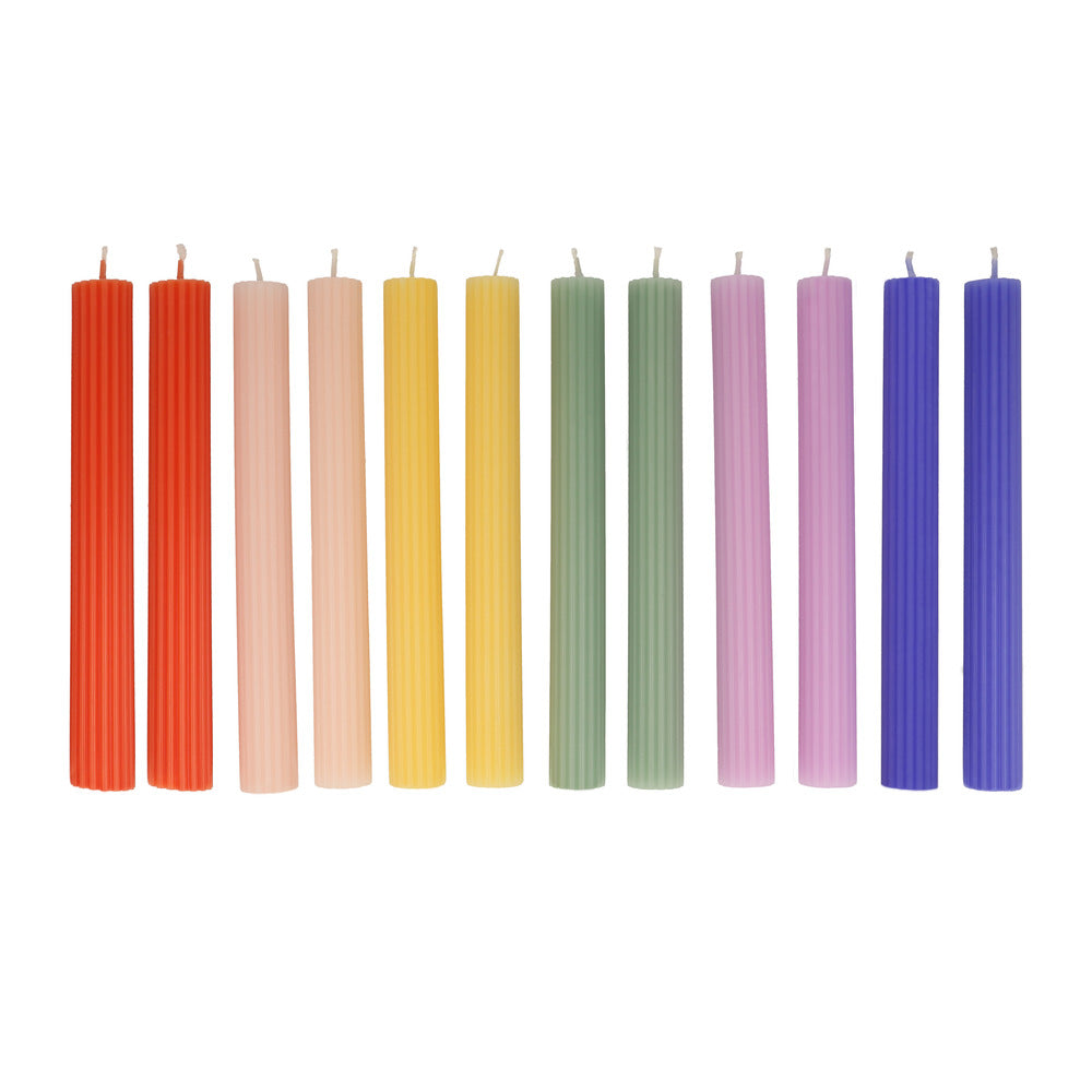 Velas de mesa - multicolor (12 unidades)