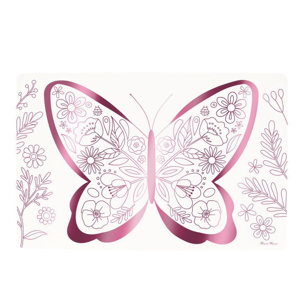 Individuales para pintar - flores y mariposas