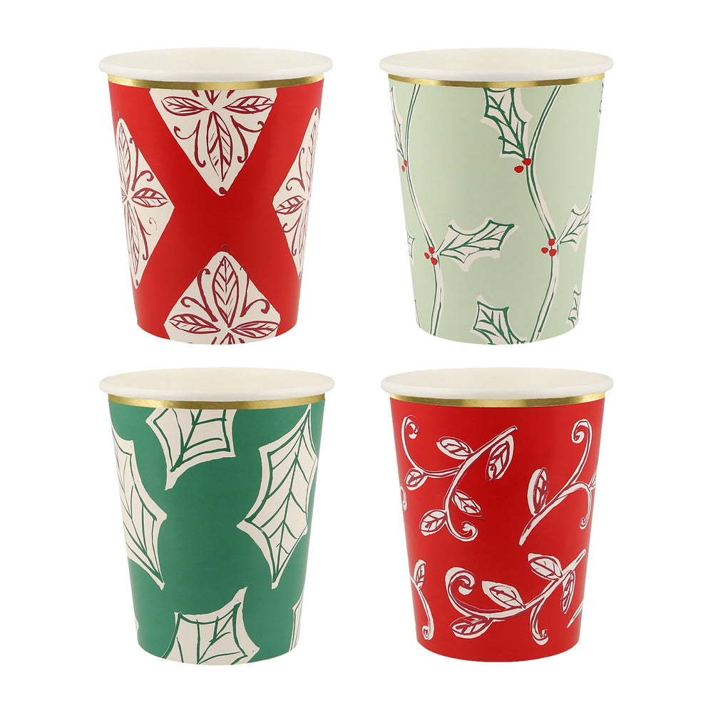 Vasos block print Navidad