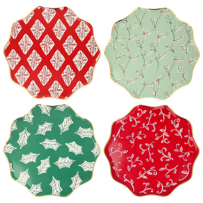 Platos block print Navidad - grandes