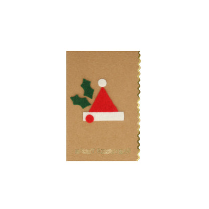 Kit para tarjetas de Navidad con stickers de fieltro (8 tarjetas)