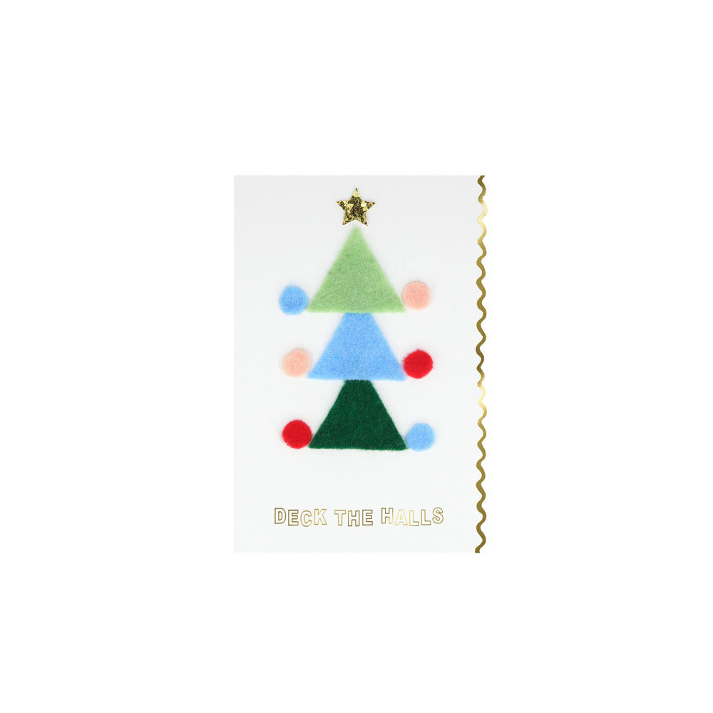 Kit para tarjetas de Navidad con stickers de fieltro (8 tarjetas)