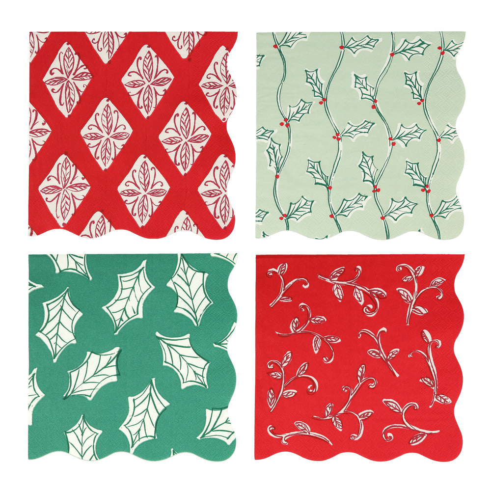 Servilletas block print Navidad - grandes