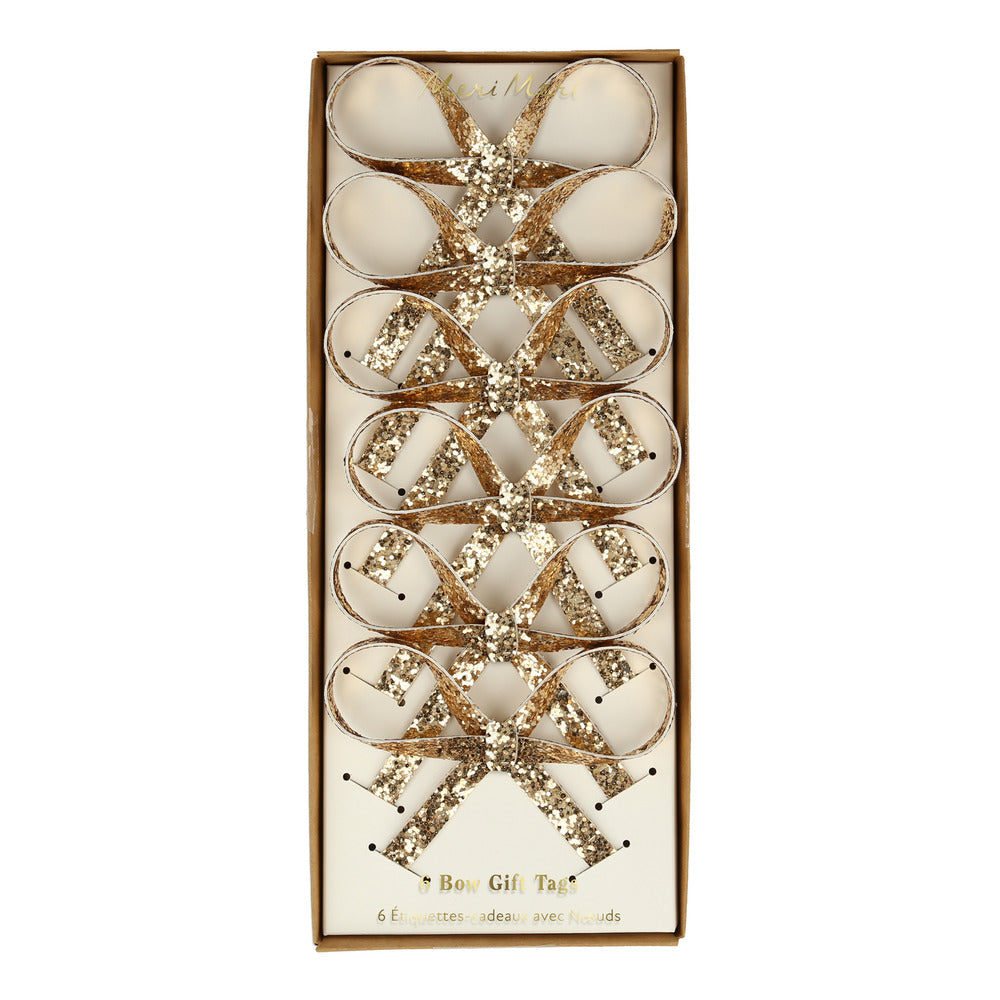 Tarjetas para regalo con lazos glitter