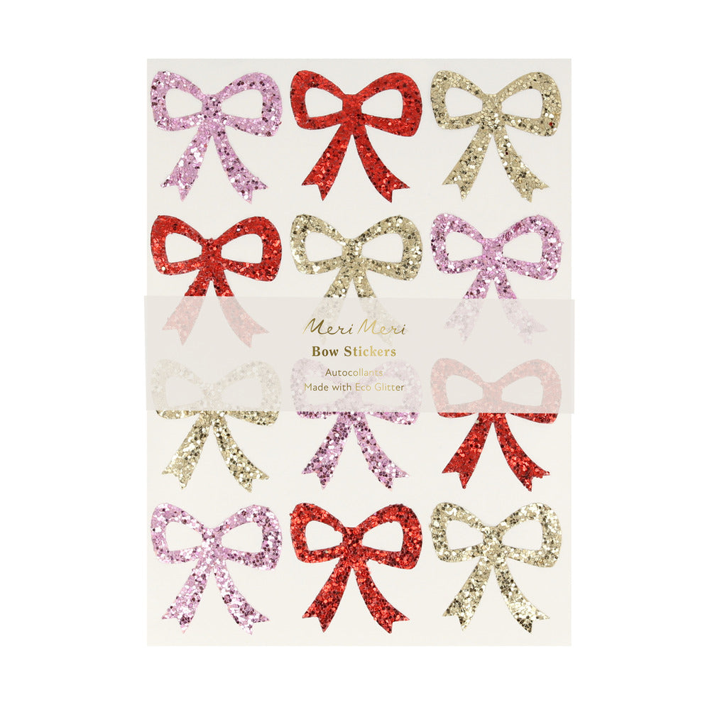 Hojas de stickers - lazos glitter (8 hojas)
