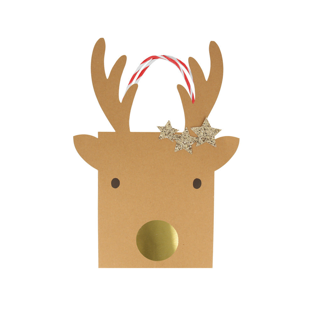 Bolsas de regalo reno y estrellas - pequeñas (2 unidades)