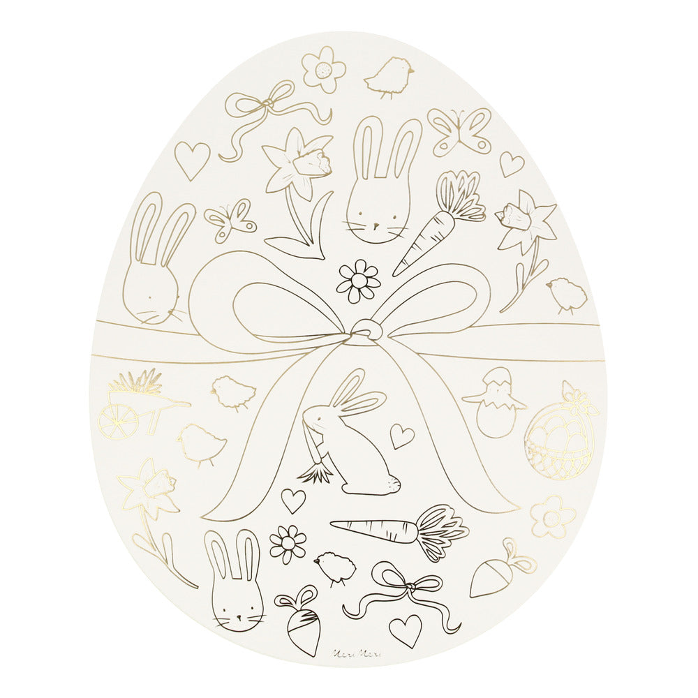 Individual para pintar con forma de huevo de Pascua