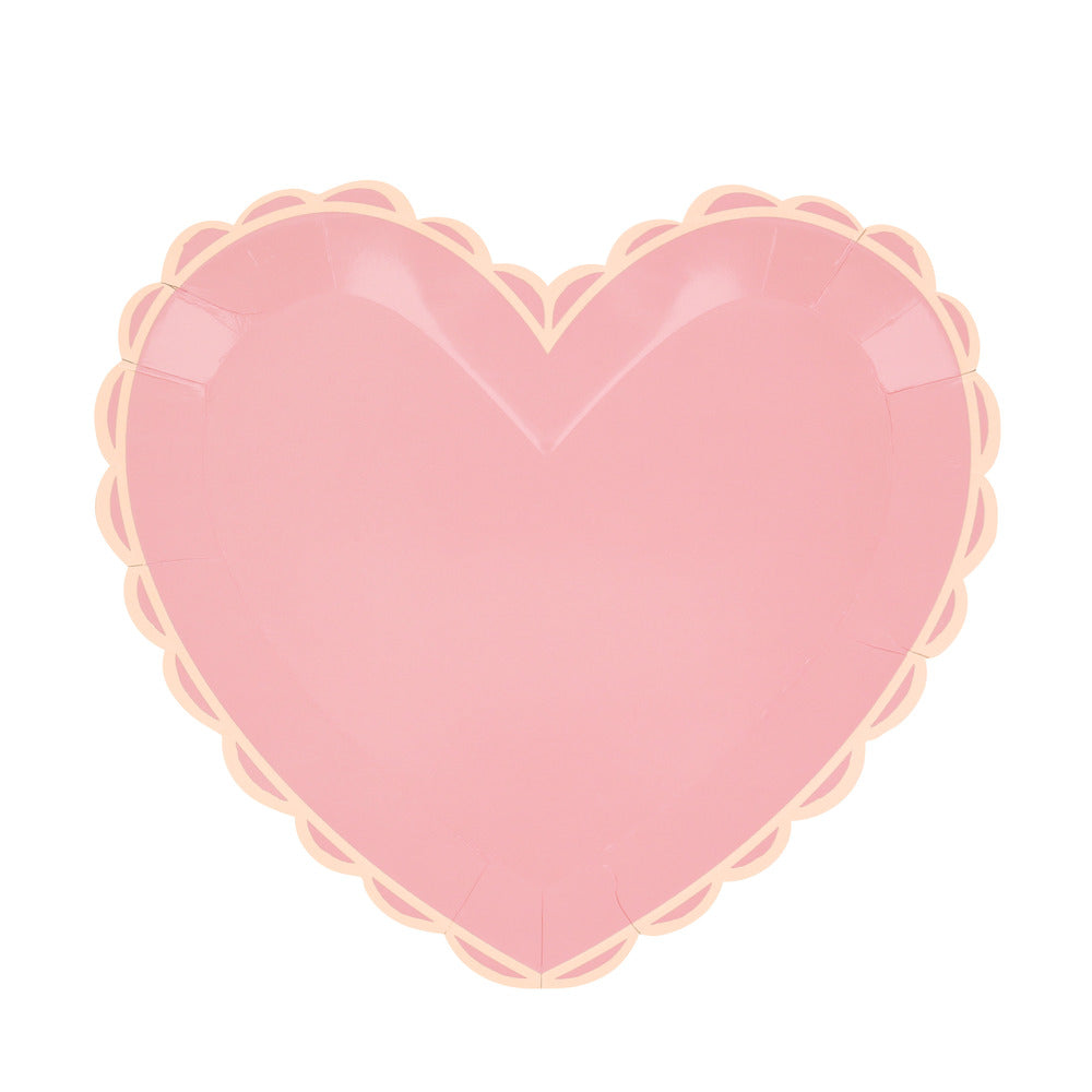 Platos con forma de corazón pastel - grandes