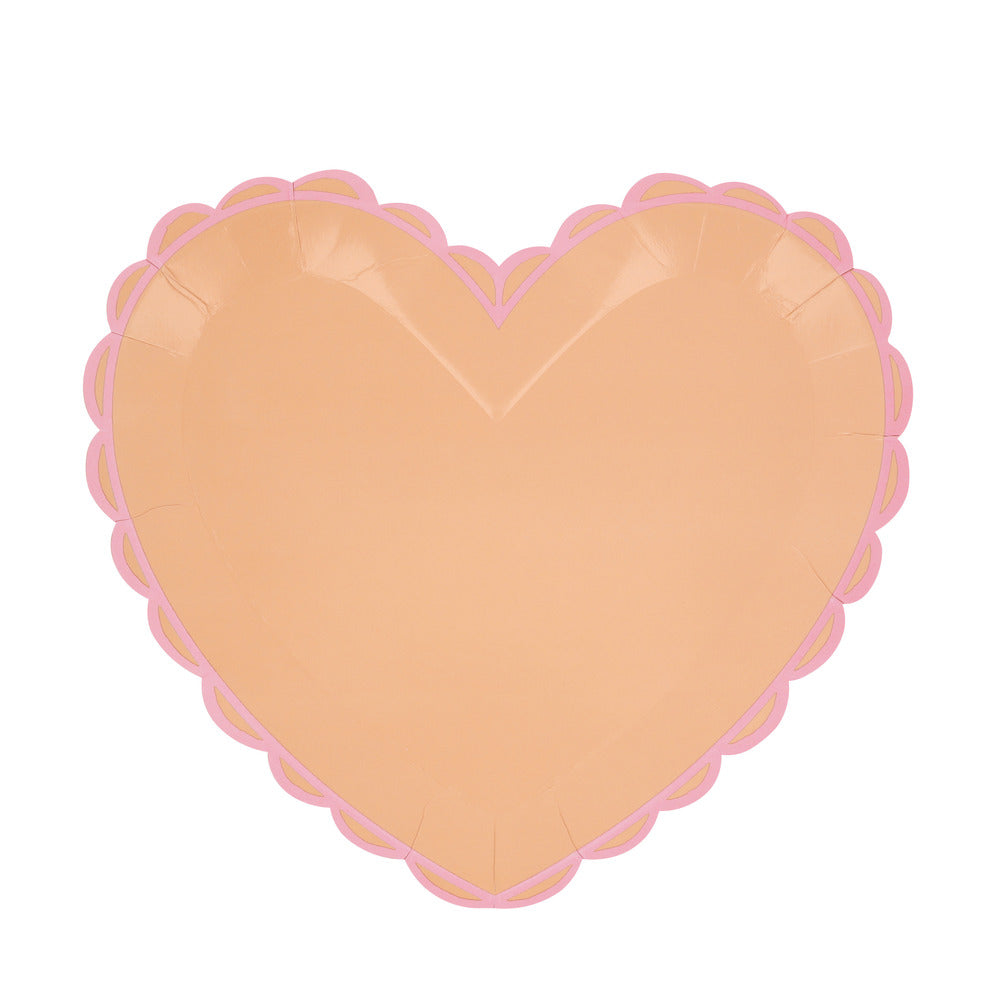 Platos con forma de corazón pastel - grandes