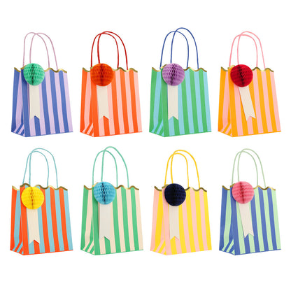 Bolsas para sorpresas - pompones y rayas