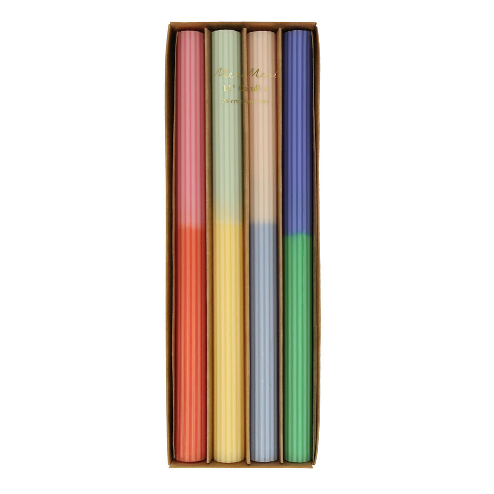 Velas de mesa color block - 28 cm