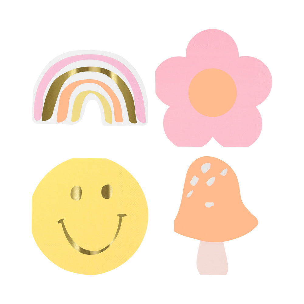 Servilletas con forma de iconos felices