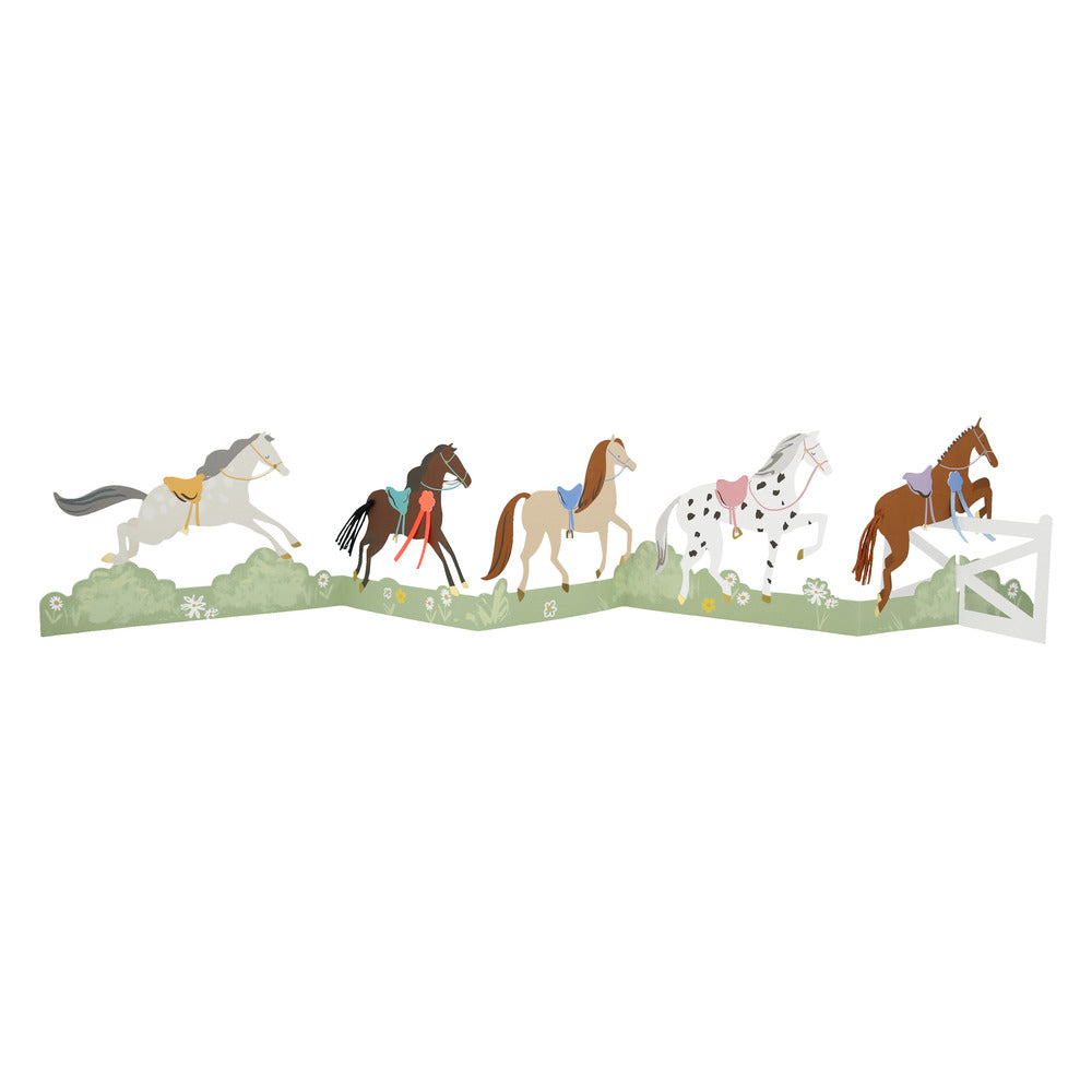 Tarjeta - acordeón caballos (happy birthday)