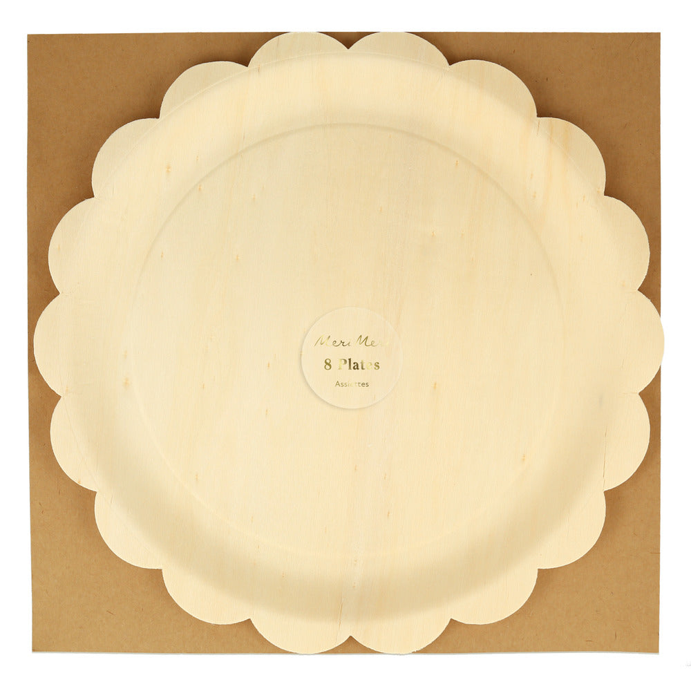Platos de madera con orilla de redondeada - grandes