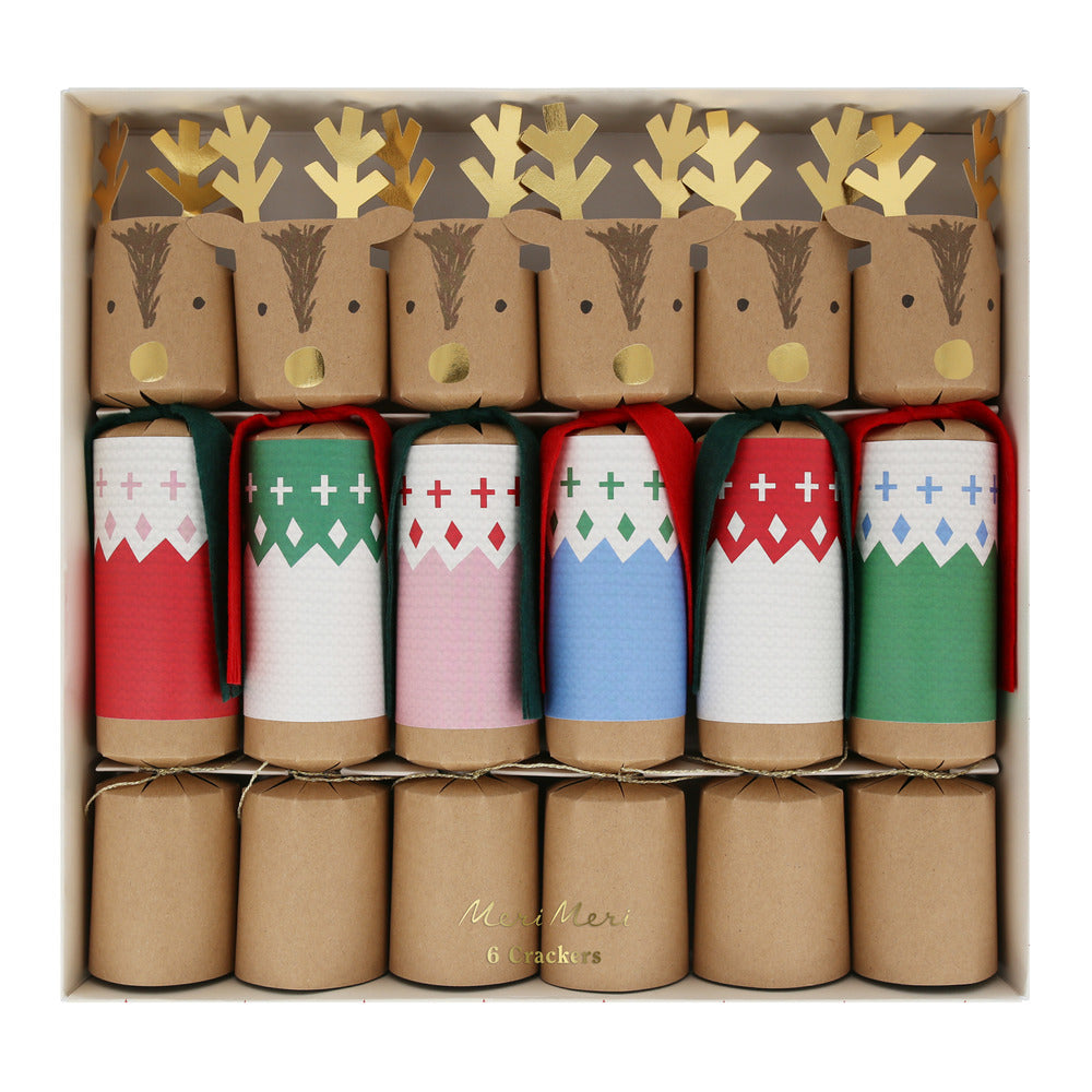 Crackers - renos con sweater de Navidad