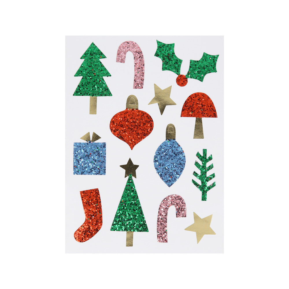 Hojas de stickers - iconos de Navidad glitter (8 hojas)