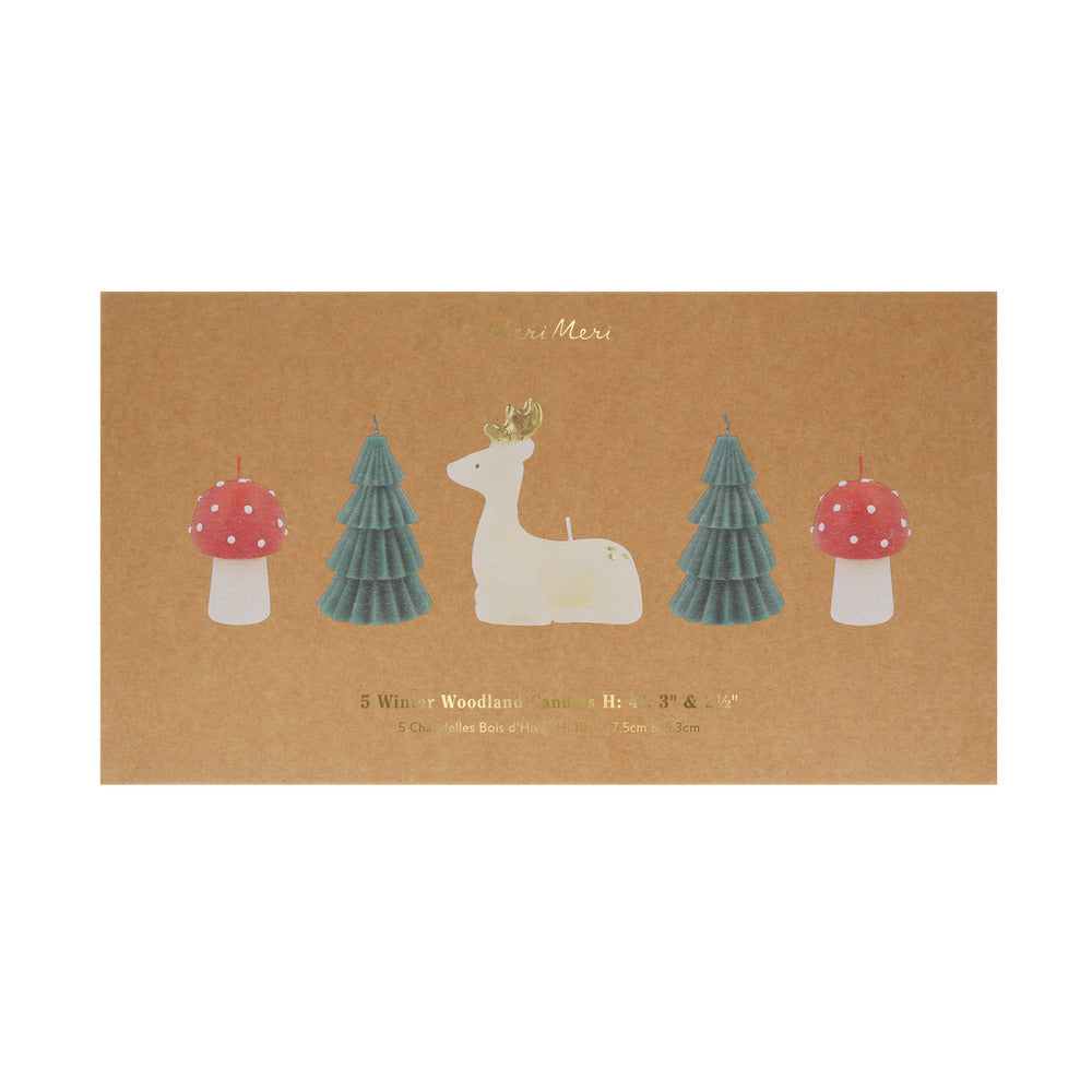 Velas de mesa con forma de criaturas del bosque (5 unidades)