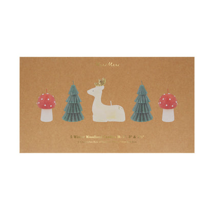 Velas de mesa con forma de criaturas del bosque (5 unidades)