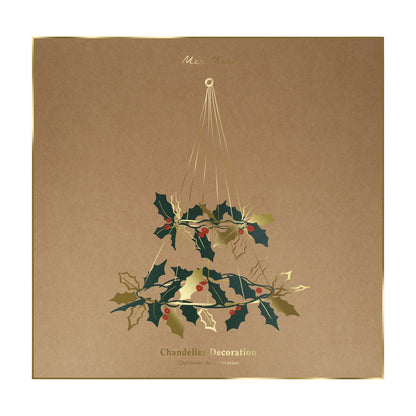 Lámpara decorativa con hojas de muerdago