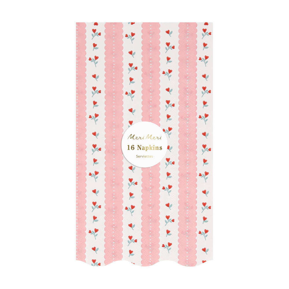 Servilletas rayas y flores pequeñas - alargadas