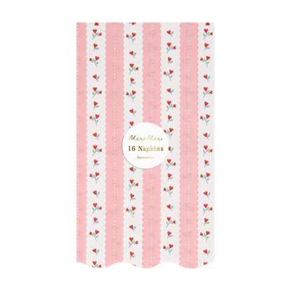 Servilletas rayas y flores pequeñas - alargadas