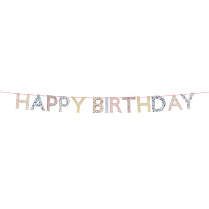 Guirnalda Happy Birthday flores Liberty