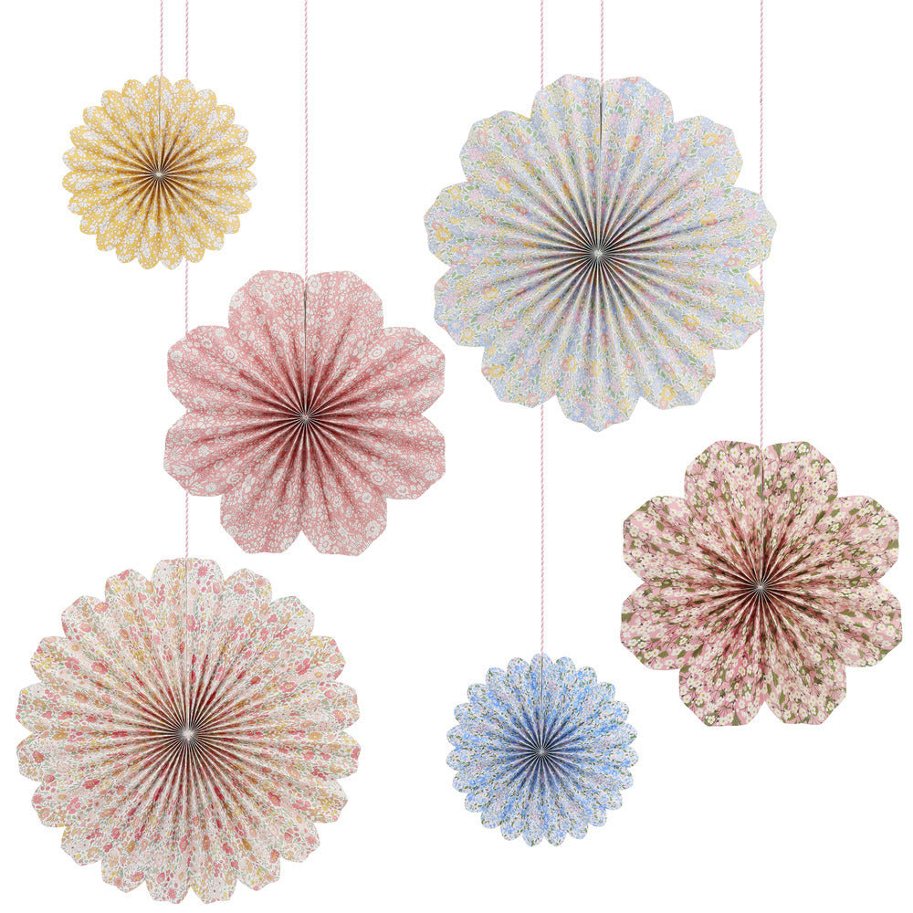 Abanicos decorativos de papel flores Liberty