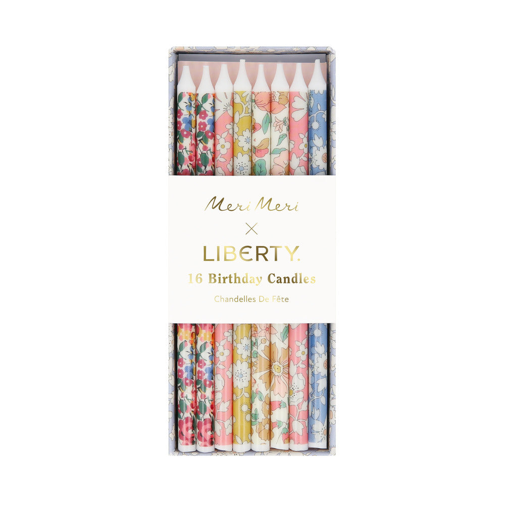 Velas largas con flores Liberty