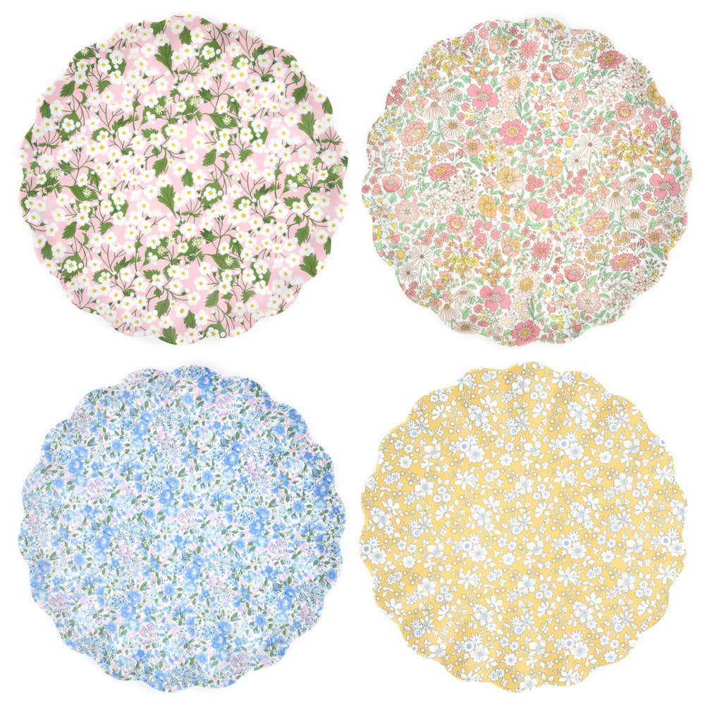 Set x 4 platos de melamina flores Liberty - grandes