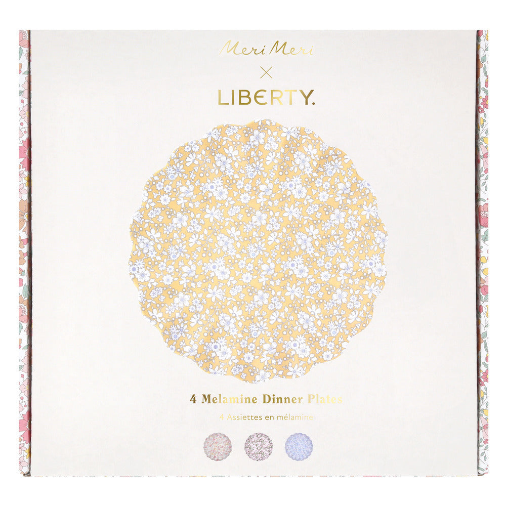 Set x 4 platos de melamina flores Liberty - grandes