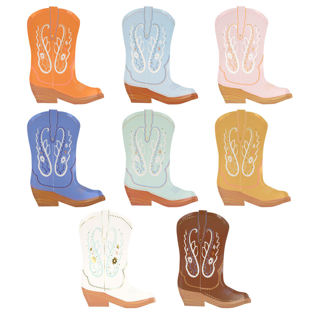Platos con forma de botas vaqueras