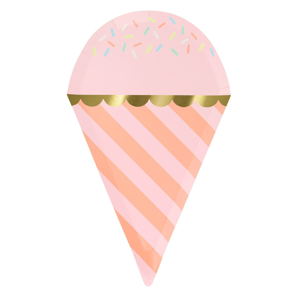 Platos con forma de helados con chispitas
