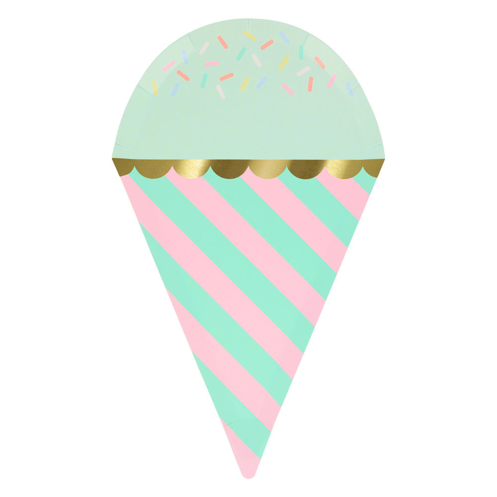 Platos con forma de helados con chispitas