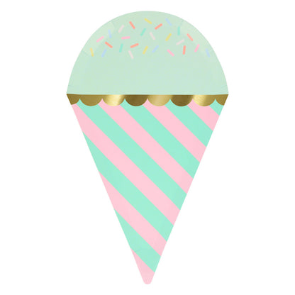 Platos con forma de helados con chispitas