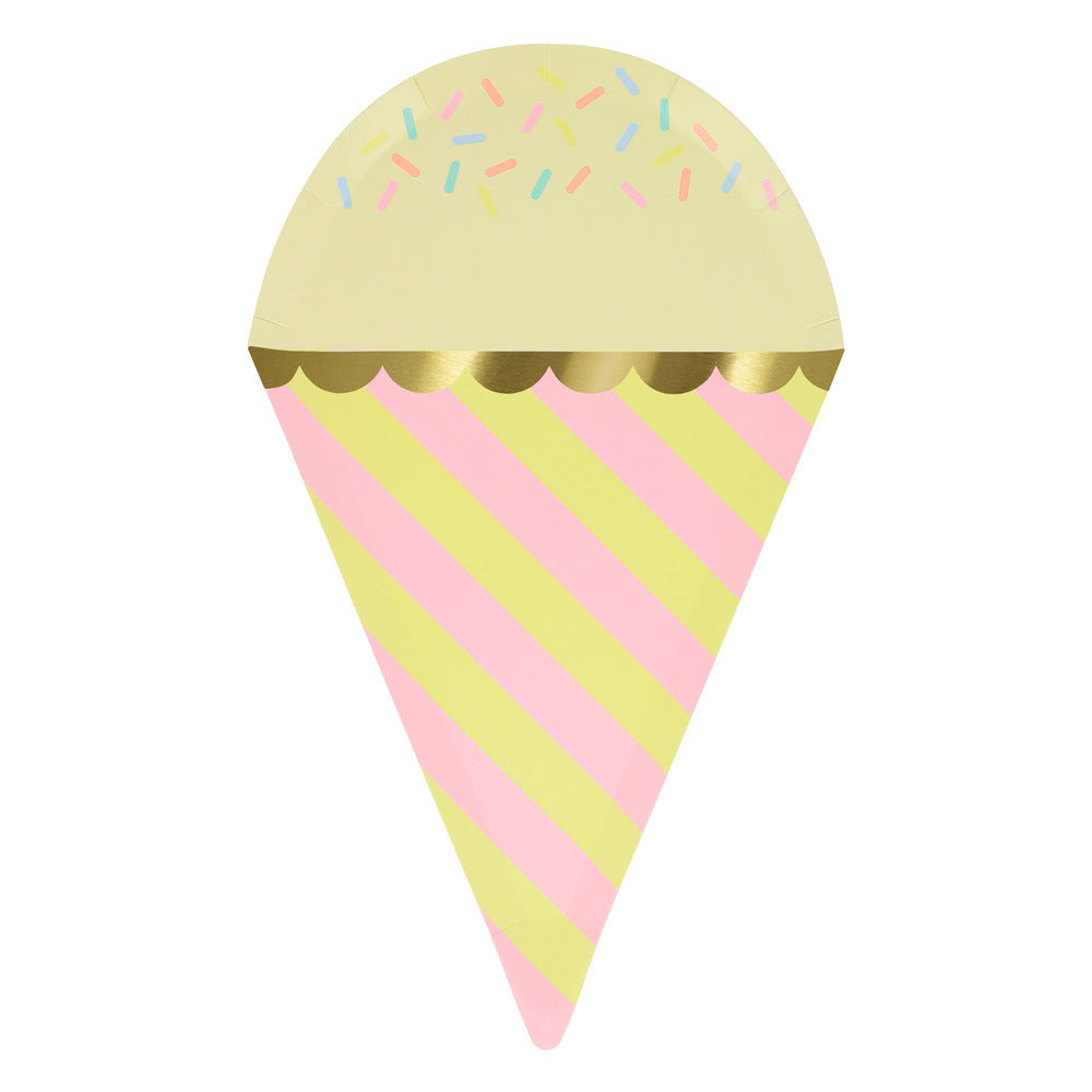 Platos con forma de helados con chispitas