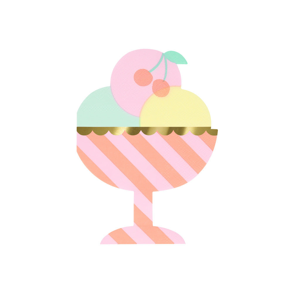 Servilletas con forma de copa de helados