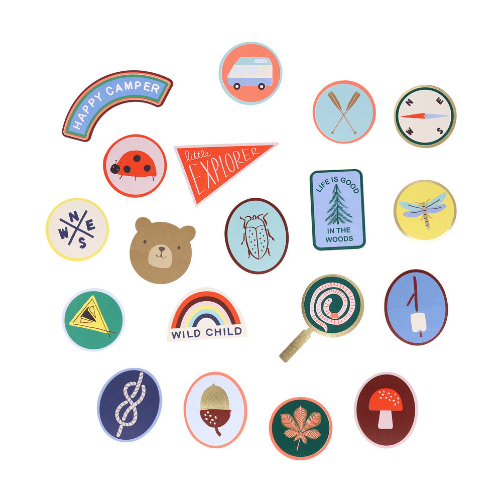 Stickers en cajita - camping