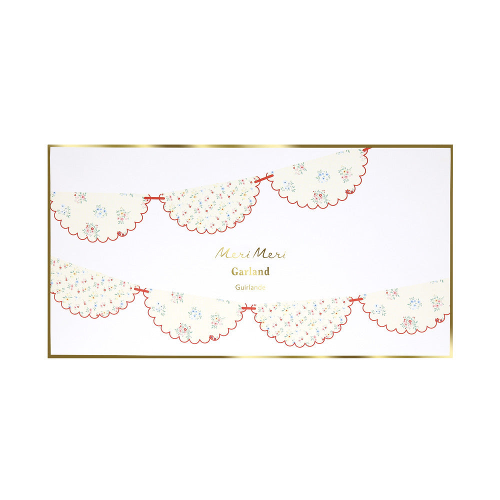 Guirnalda flores rojo y celeste