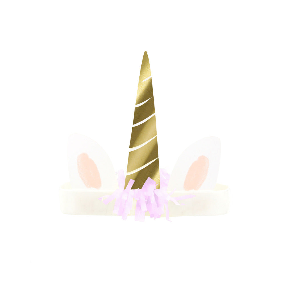 Gorros de cumpleaños unicornios con flores