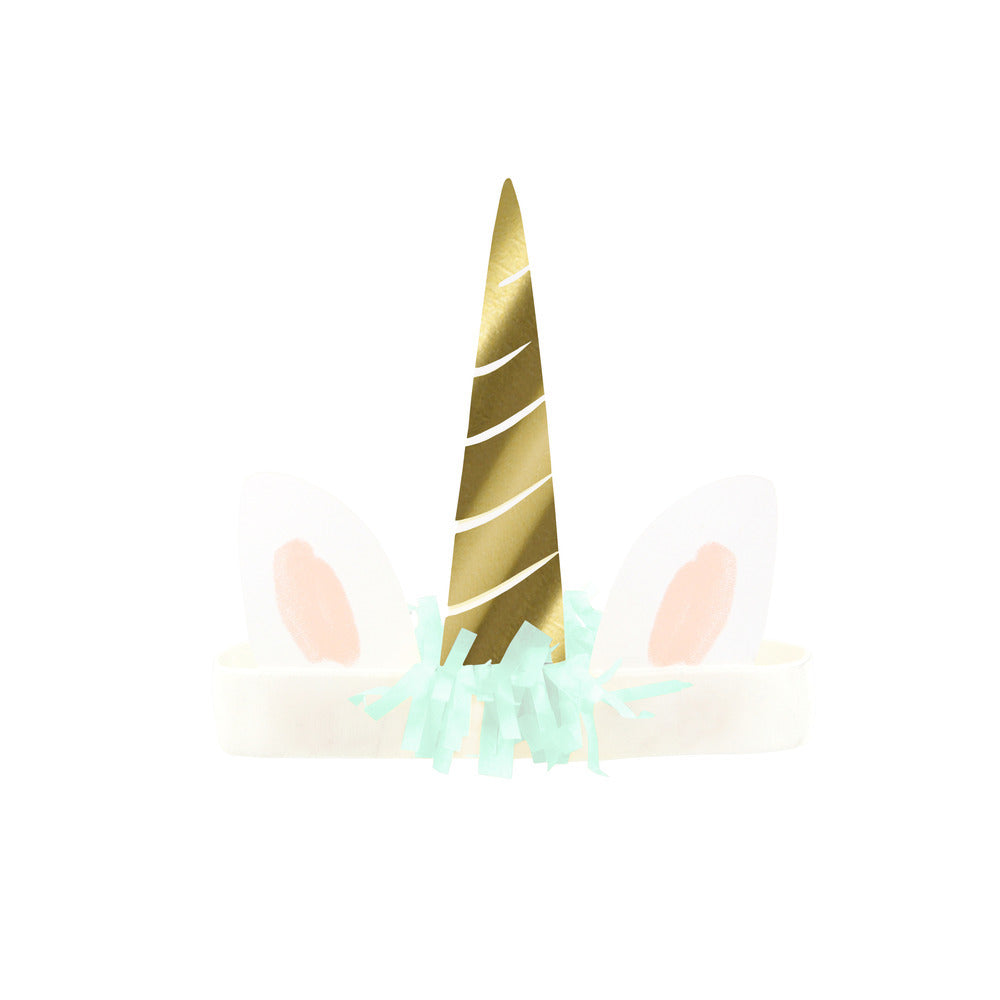 Gorros de cumpleaños unicornios con flores
