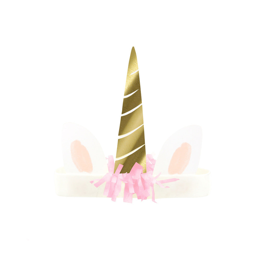 Gorros de cumpleaños unicornios con flores