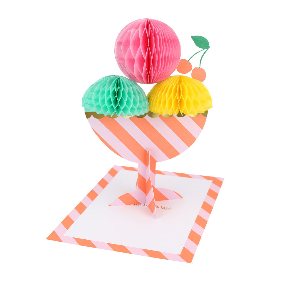 Tarjeta - copa de helado (happy birthday)