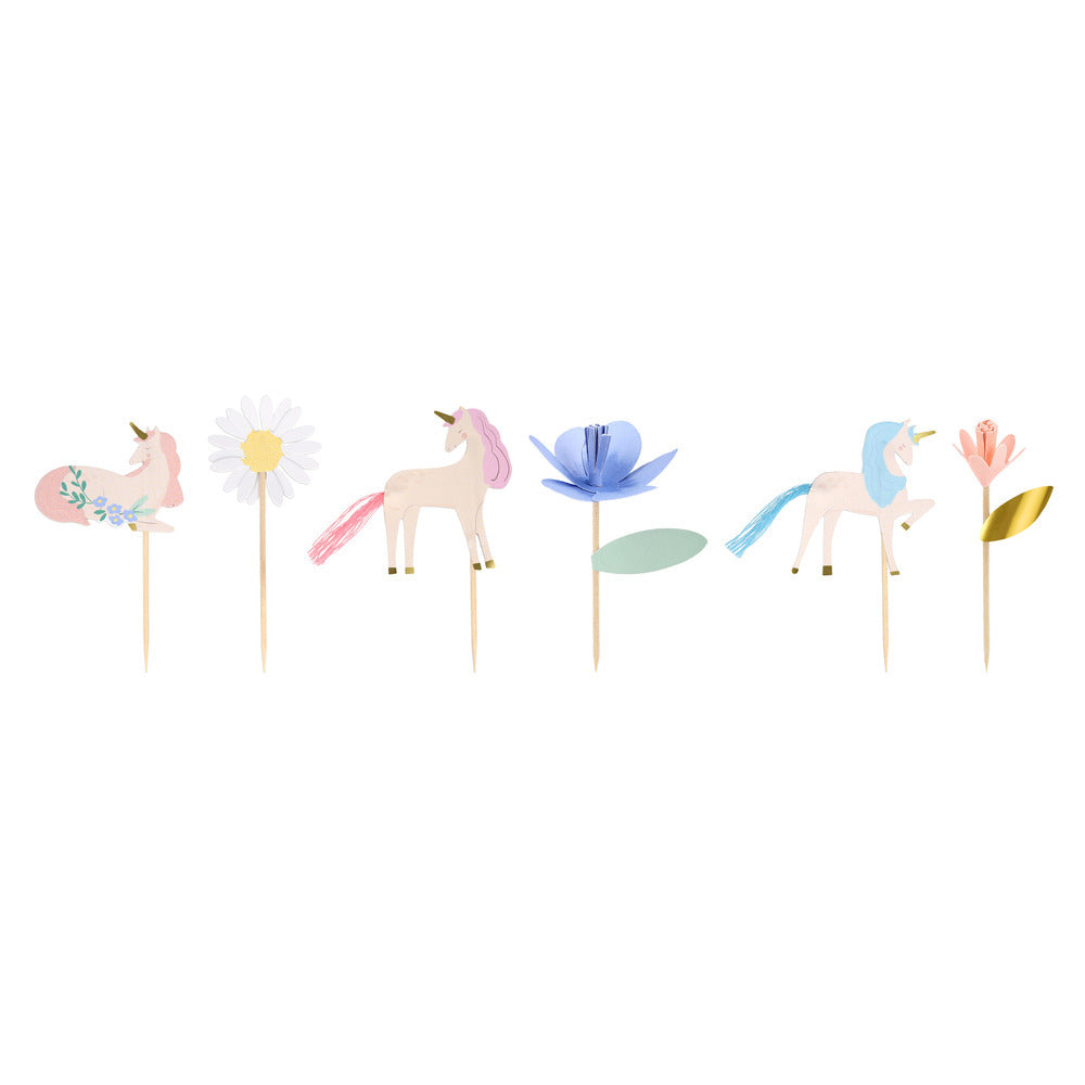 Kit para cupcakes - unicornios con flores