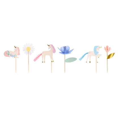 Kit para cupcakes - unicornios con flores